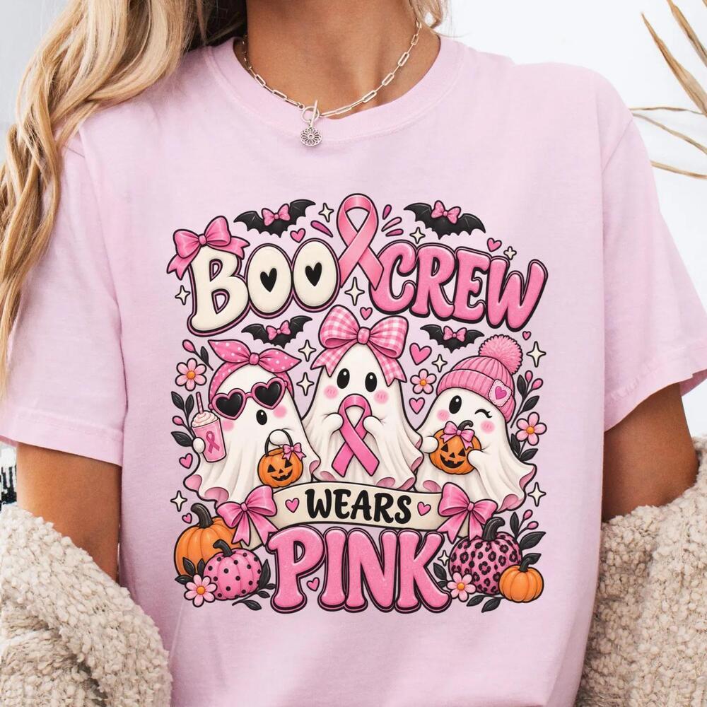 Halloween Shirt, Ribbon Ghost Tee, October Awareness